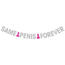 Banner - Same Penis Forever Glitter Silver with Pink Peckers